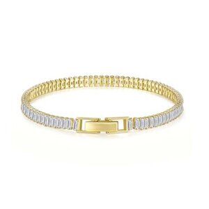 14K Gold CZ Tennis Bracelet Women Cubic Zirconia Gold Silver Adjustable Jewelry